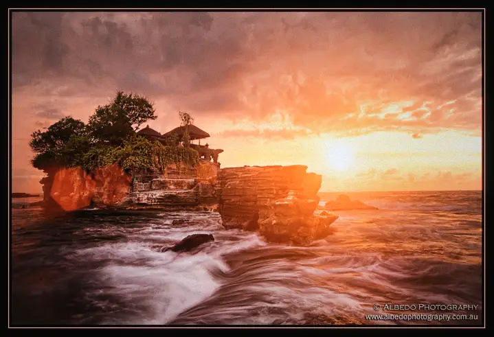 Tanah Lot temple at sunset, Bali Indonesia
